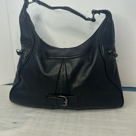 PERLINA Black Leather SHOULDER BAG - Picture 1 of 10
